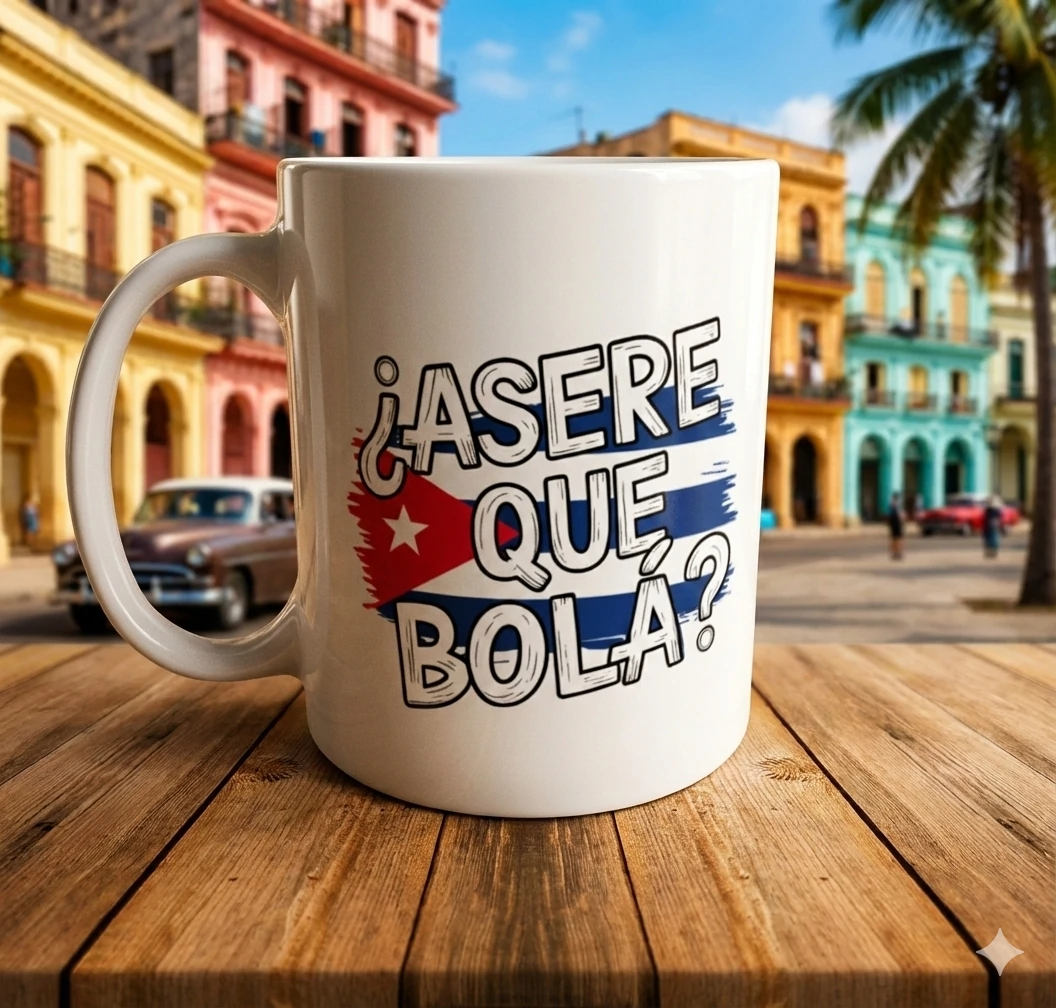 Caneca Cubana "Asere, Qué Bolá?" – 11 oz